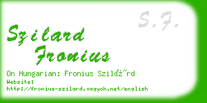 szilard fronius business card